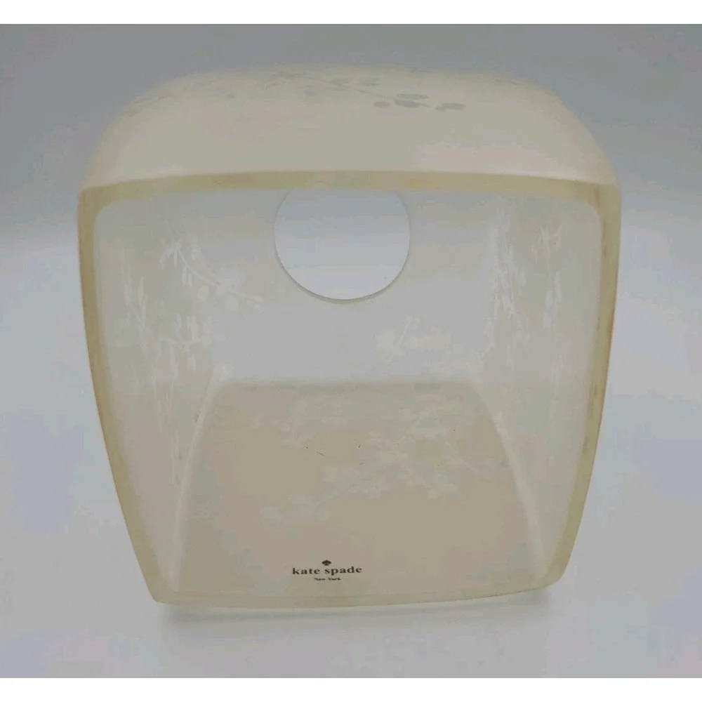 Kate Spade New York Frosted‎ Floral Tissue Box Cover Square Vanity Bath Decor